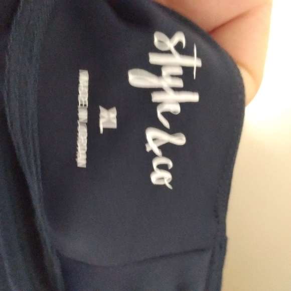 Style & Co Navy Blue Mid Rise Tummy Control Bootcut Ess Yoga Trousers Size XL - Picture 4 of 12